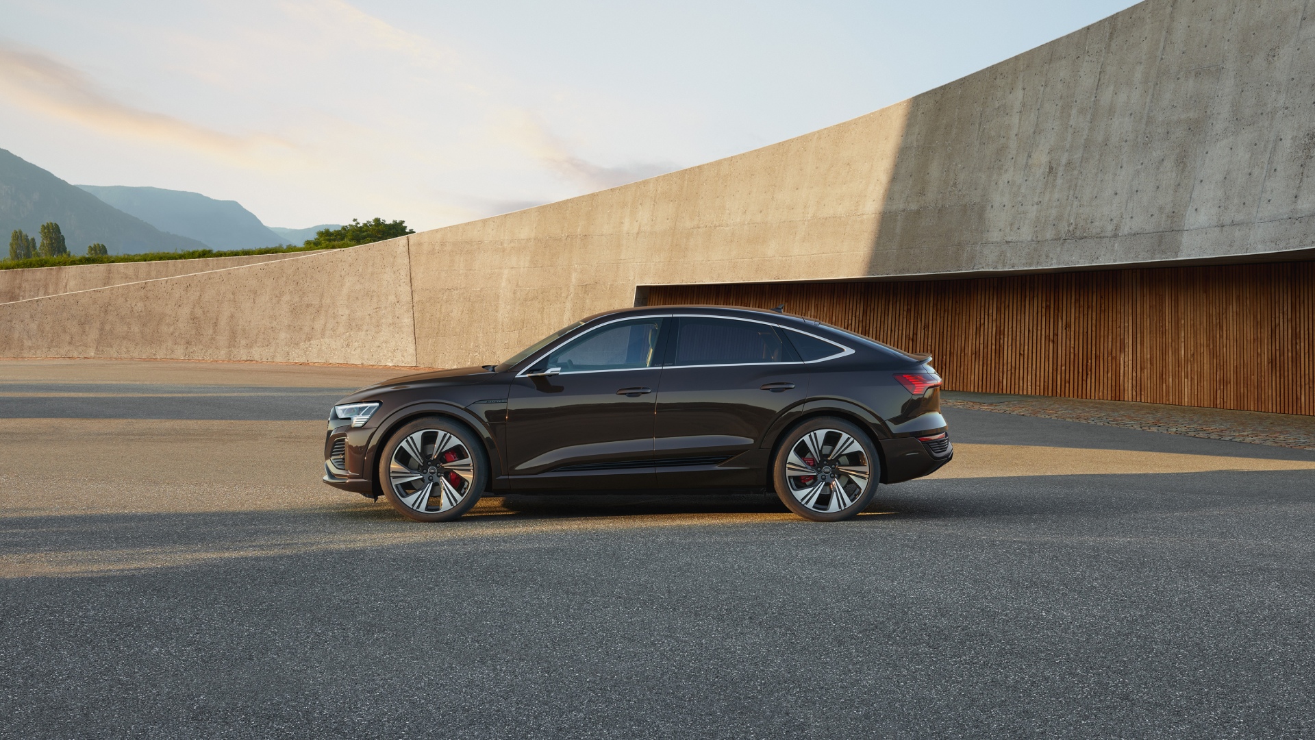 Side view of the Audi Q8 Sportback e-tron. 