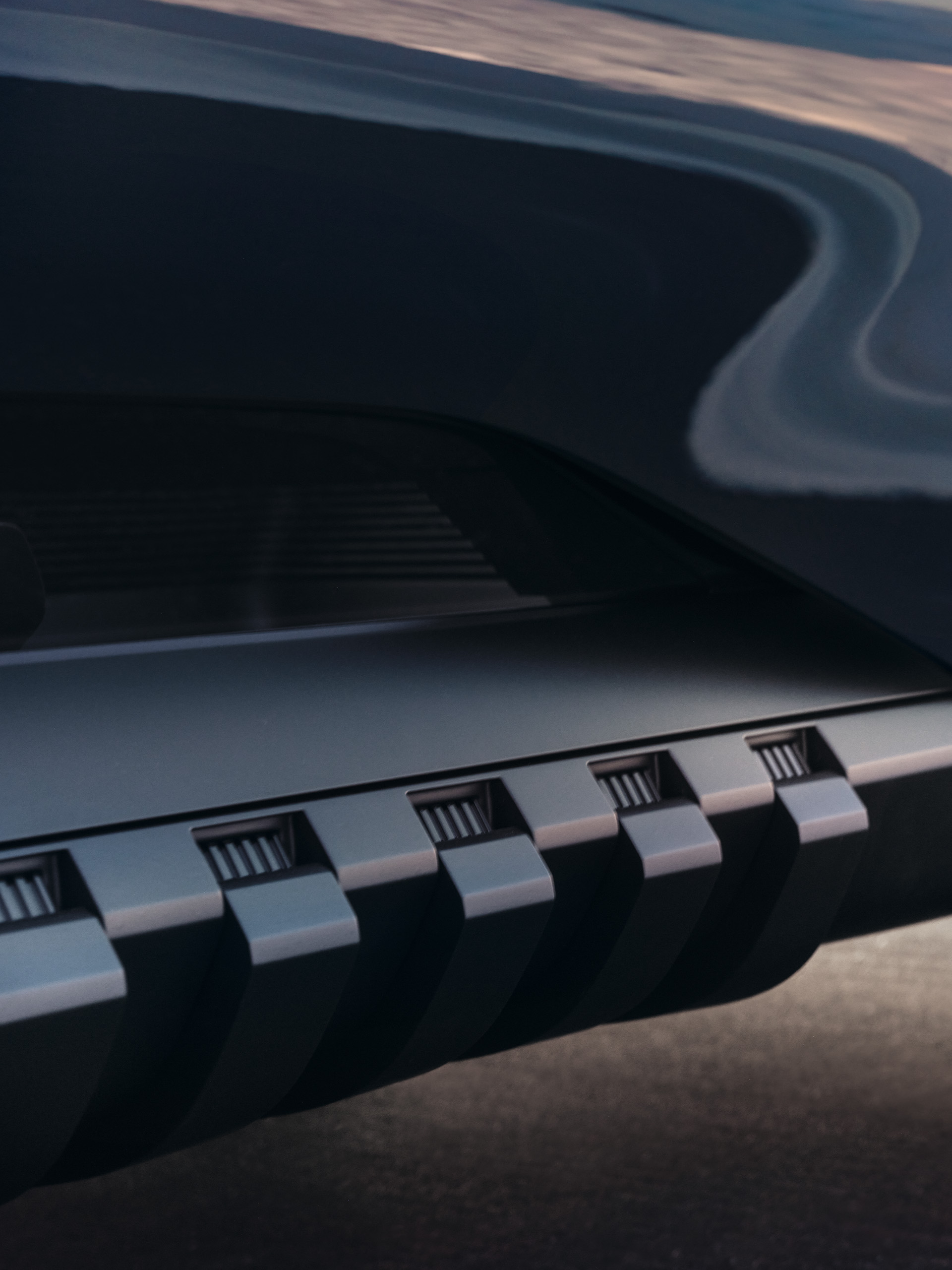 Close up of the side area below the door in off-road mode.