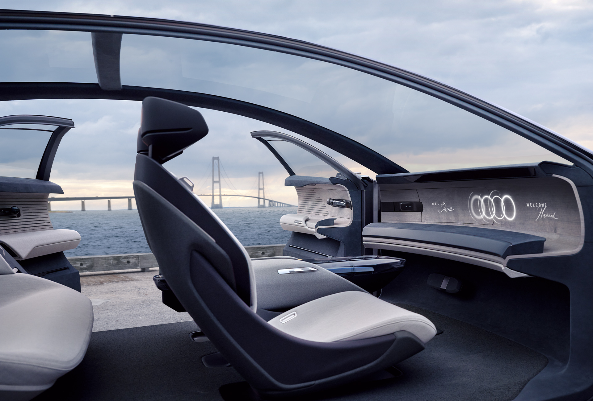 A view inside the Audi grandsphere.