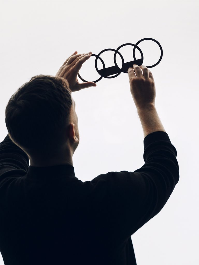 Backlit Audi rings.