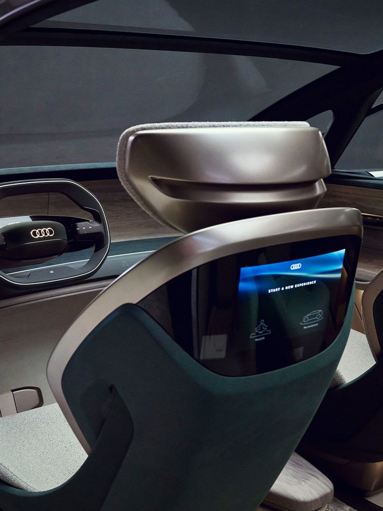 Seats in the interior of the Audi urbansphere concept.