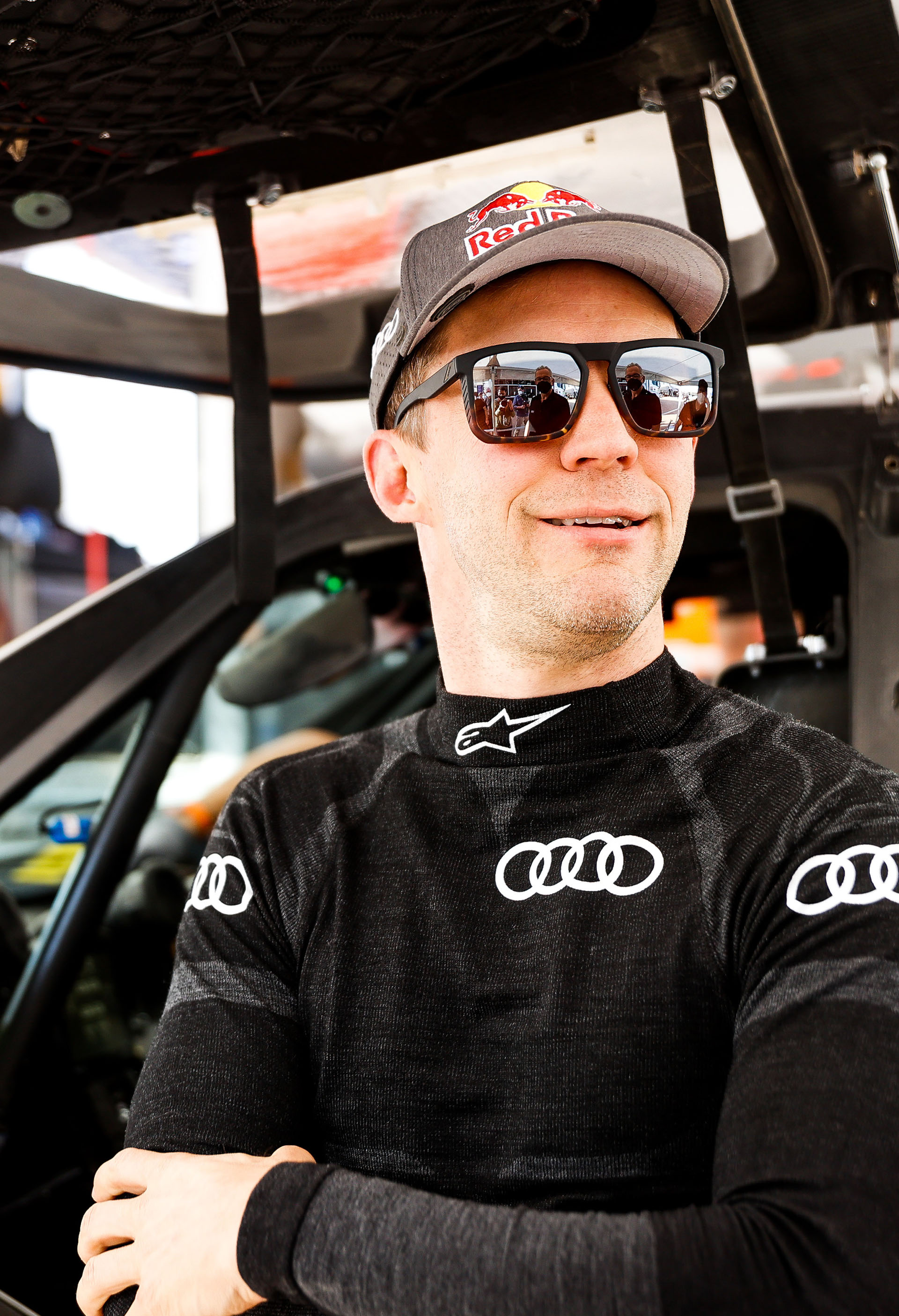 Portrait of Audi factory driver Mattias Ekström